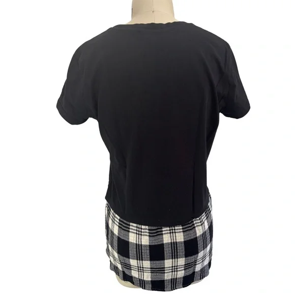 F***ING LOVING Desigual Black Graphic T Plaid Flannel Moda España - Picture 2 of 3